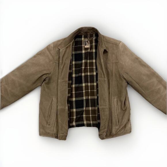 Polo Ralph Lauren Other - Robert Comstock Expedition Flannel Lined Leather Jacket Mens Large Eddie Bauer